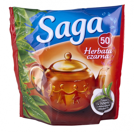 Herbata SAGA, ekspresowa, 50 torebek
