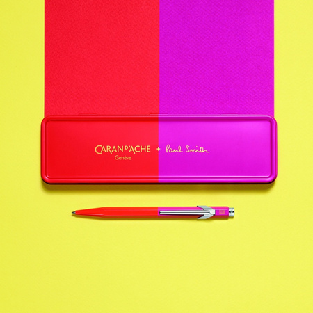 Długopis CARAN D'ACHE 849 Paul Smith Edycja 4, M, w pudełku, WarmRed / MelrosePink