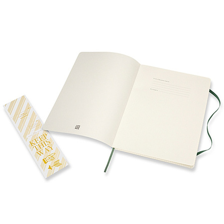 Notes MOLESKINE Classic XL (19x25cm), w kratkę, miękka oprawa, myrtle green, 192 strony, zielony