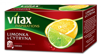 Herbata VITAX Inspirations, limonka z cytryną, 20 torebek