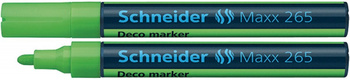 Marker kredowy SCHNEIDER Maxx 265 Deco, okrągły, 2-3mm, zawieszka, jasnozielony