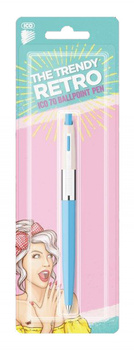 Długopis automatyczny ICO Retro 70'C, Pastel, blister, wkład niebieski, mix kolorów