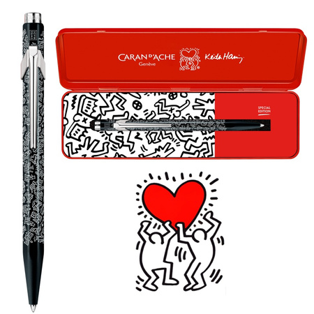 Długopis CARAN D'ACHE 849, Keith Haring, w pudełku, czarny