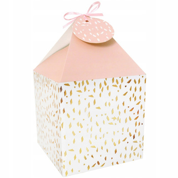 Pudełko na prezent INCOOD, 11x11cm, 4 szt., różowo-kremowe