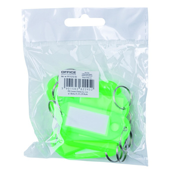 Zawieszki na klucze OFFICE PRODUCTS, 50x20mm, 10szt., zielone