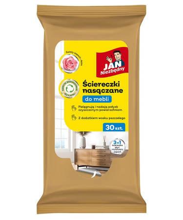 Ściereczki nasączane JAN NIEZBĘDNY, do mebli, 30 szt.