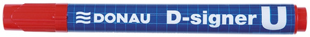 Marker permanentny DONAU D-Signer U, okrągły, 2-4mm (linia), czerwony