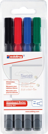 Marker do tablic e-361/4 s EDDING, 1mm, 4 szt., mix kolorów