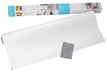 Suchościeralna folia w rolce POST-IT® Dry Erase (DEF6X4-EU), 122x183cm, biała