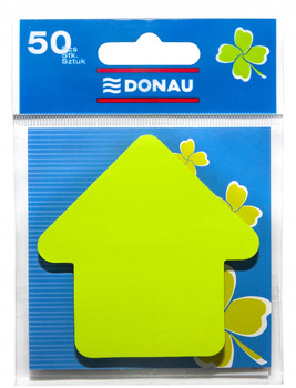 Bloczek samoprzylepny DONAU, 1x50 kart., strzałka, zawieszka, zielony
