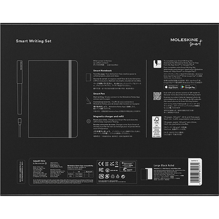 Zestaw MOLESKINE, notes L w linie + długopis, Smart Writing Set3, czarny