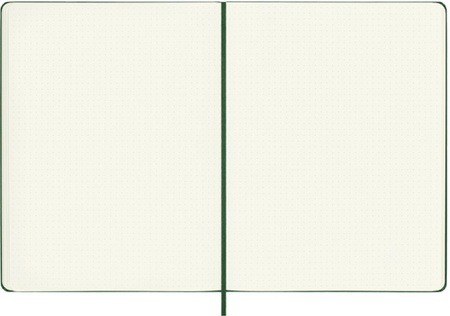 Notes MOLESKINE Classic XL (19x25cm) w kropki, twarda oprawa, myrtle green, 192 strony, zielony