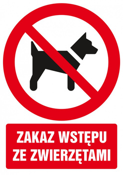 Znak TDC, Zakaz wstępu ze zwierzętami