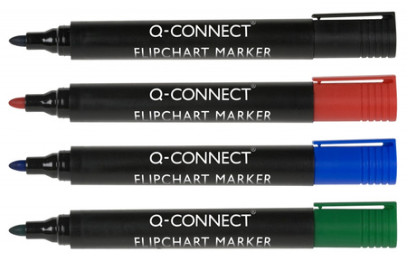 Marker do flipchartów Q-CONNECT, okrągły, czarny