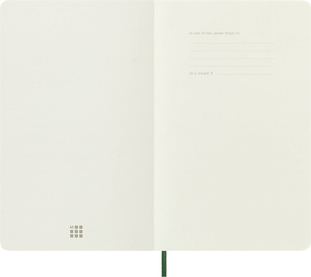 Notes MOLESKINE L (13x21cm) w kratkę, miękka oprawa, myrtle green, 192 strony, zielony