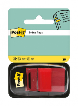 Zakładki indeksujące POST-IT® (680-1), PP, 25,4x43,2mm, 50 kart., czerwone