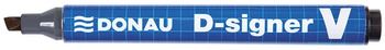 Marker permanentny DONAU D-Signer V, ścięty, 1-4mm (linia), czarny