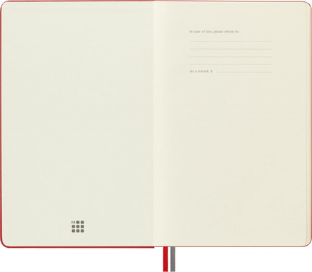 Notes MOLESKINE Classic L (13x21 cm) gładki, twarda oprawa, scarlet red, 400 stron, czerwony