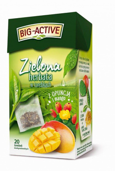 Herbata BIG ACTIVE, zielona z opuncją i mango, 20 torebek