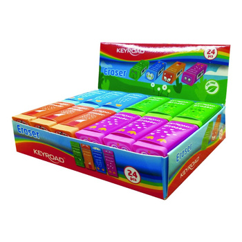 Gumka do ścierania KEYROAD, zwierzęta, display, mix kolorów