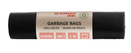 Worki na śmieci DONAU ECO, mocne (LDPE), 160l, 10 szt., czarne