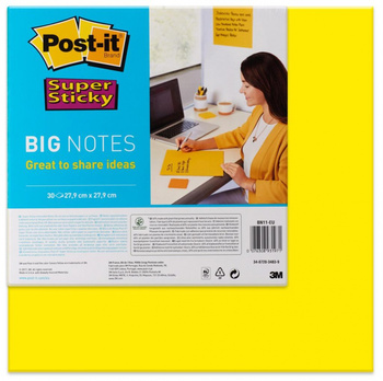 Karteczki samoprzylepne POST-IT® Super Sticky Big Notes (BN11 -EU), 280x280mm,1x30 kart., żółte