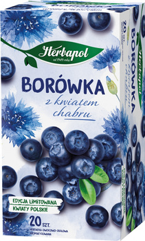 Herbata HERBAPOL ziołowo-owocowa, 20 torebek, borówka z kwiatem chabru