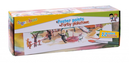 Farby plakatowe GIMBOO, 12x20ml, mix kolorów