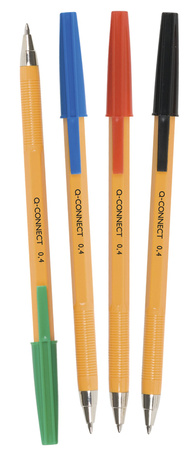 Długopis Q-CONNECT z wymiennym wkładem 0,4mm (linia), czerwony