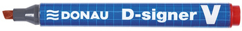 Marker permanentny DONAU D-Signer, 1-4mm (linia), zawieszka, czerwony