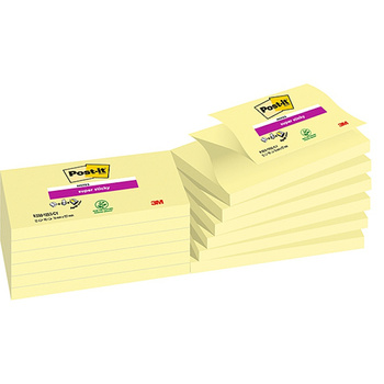 Karteczki samoprzylepne POST-IT® Super sticky Z-Notes (R350-12SS-CY), 127x76mm, 1x90 kart., żółte