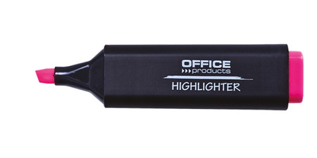 Zakreślacz fluorescencyjny OFFICE PRODUCTS, 1-5mm (linia), zawieszka, różowy
