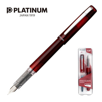 Pióro wieczne Platinum Prefounte Crimson Red, F, w plastikowym opakowaniu, na blistrze, bordowe