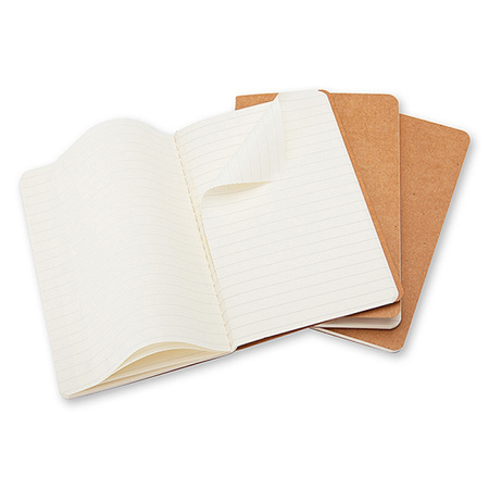 Zestaw 3 zeszytów MOLESKINE Cahier Journals P (9x14cm), w linie, 64 strony, piaskowy