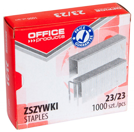 Zszywki OFFICE PRODUCTS, 23/23, 1000szt.