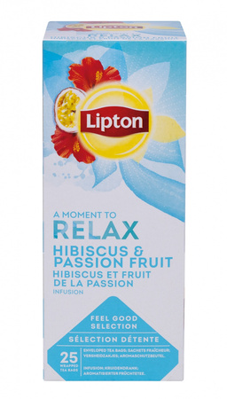 Herbata LIPTON Relax, hibiskus marakuja, 25 torebek