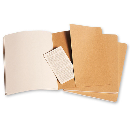 Zestaw 3 zeszytów MOLESKINE Cahier Journals XL (19x51cm), gładki, 120 stron, piaskowy