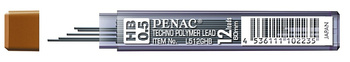 Grafity do ołówków PENAC 0,5mm, HB, zawieszka, 12 szt.
