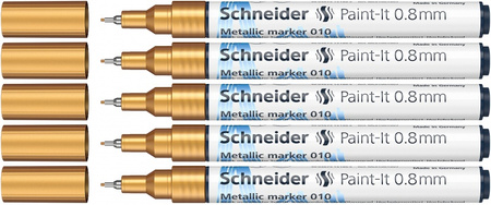 Marker metaliczny SCHNEIDER Paint-It 010, 0,8 mm, złoty metalik