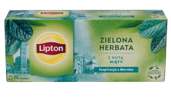 Herbata LIPTON Green Tea, 25 torebek, miętowa