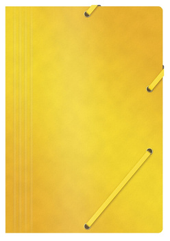 Teczka z gumką OFFICE PRODUCTS, preszpan, A4, 390gsm, 3-skrz., żółta