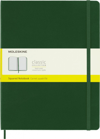 Notes MOLESKINE Classic XL (19x25cm) w kratkę, twarda oprawa, myrtle green, 192 strony, zielony