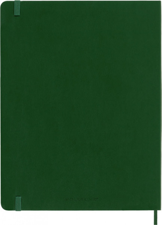 Notes MOLESKINE XL (19x25cm) w kropki, miękka oprawa, myrtle green, 192 strony, zielony
