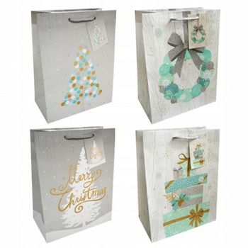 Torby prezentowe INCOOD choinka, wianek, prezenty, 18x23cm