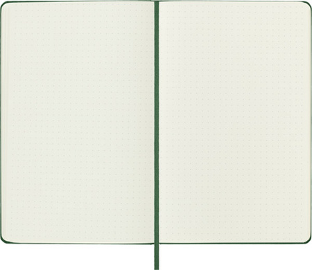 Notes MOLESKINE Classic L (13x21cm) w kropki, twarda oprawa, myrtle green, 240 stron, zielony