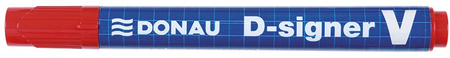 Marker permanentny DONAU D-Signer, 1-4mm (linia), zawieszka, czerwony