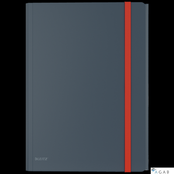 Teczka z gumką i kieszonką Leitz Cosy, PP, szara 46190089