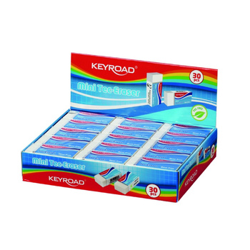 Gumka do ścierania KEYROAD Tec-Eraser, mini, techniczna, opak. ochronne, display, biała