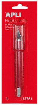 Nóż precyzyjny APLI Hobby Knife, skalpel, czerwony