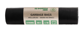 Worki na śmieci DONAU ECO, mocne (LDPE), 60l, 10 szt., czarne